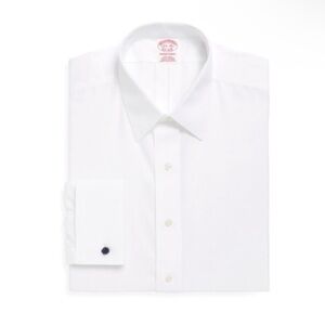 Brooks Brothers Traditional Fit All Cotton Button Down White Dress Shirt